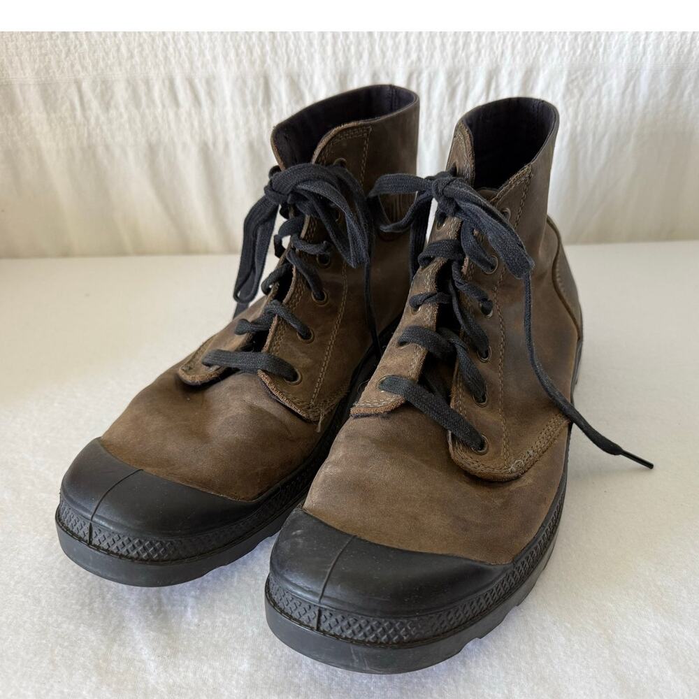 Palladium Pampa Hi Boots, Brown, Men's Size 11 Leather Heavy Duty
